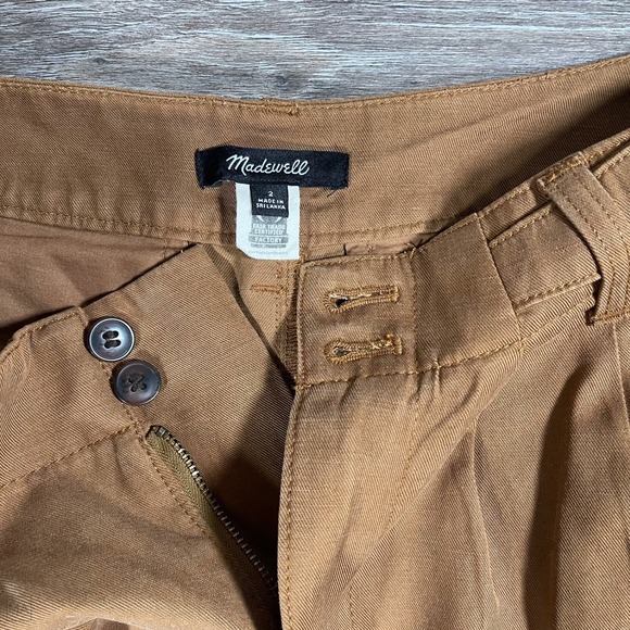 Madewell Women's Pants The Harlow Wide Leg Front Pleat Office 2 Brown - Picture 2 of 8